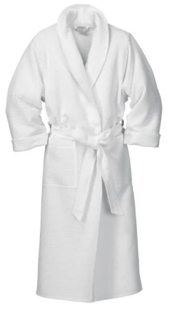 Badjas Wafel Piqué En Terry Unisex, Wit