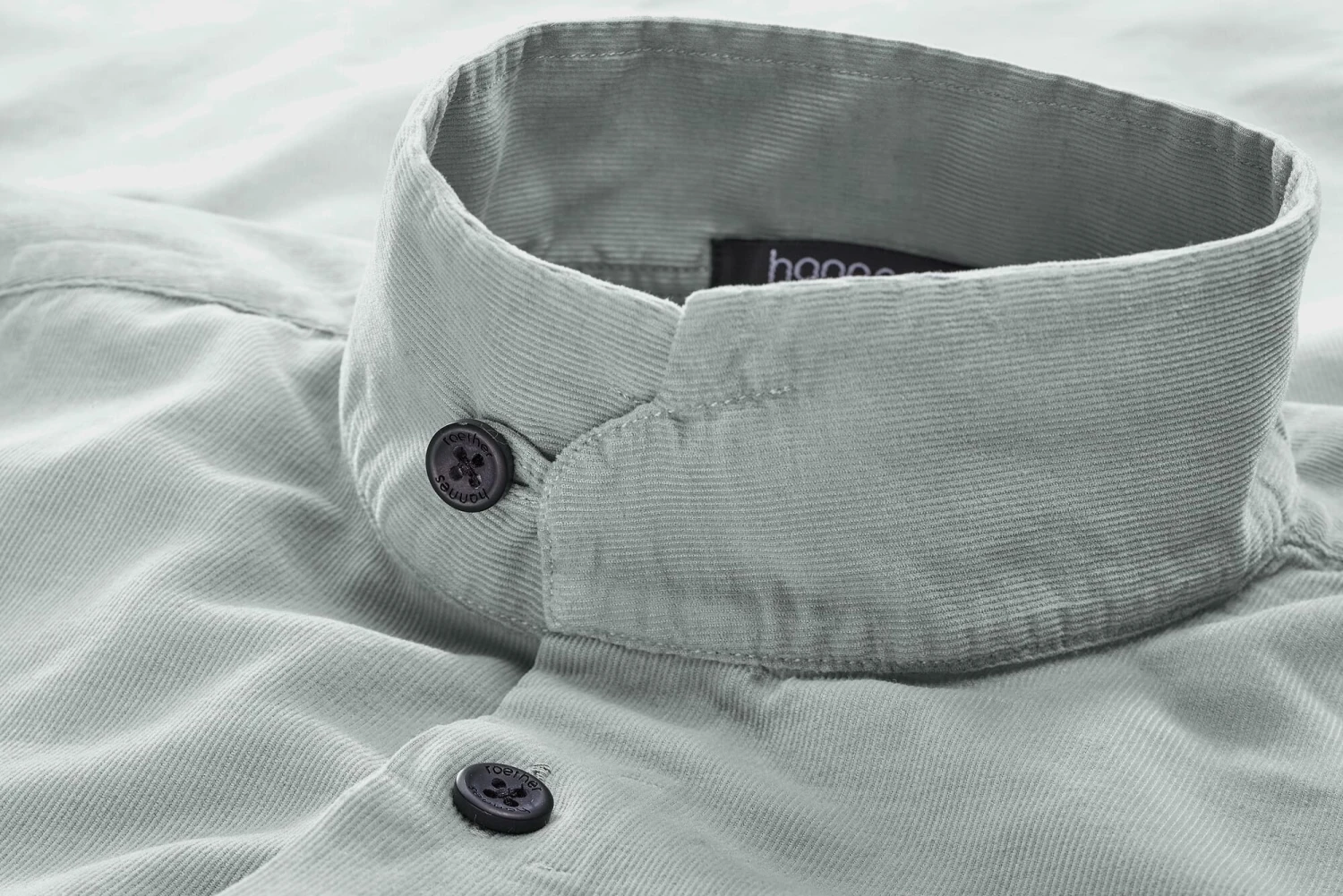 Fijn Corduroy Herenhemd, Grijsgroen 5 Fijn Corduroy Herenhemd, Grijsgroen - Afbeelding 3