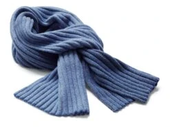 Geribbelde Herensjaal, Medium Blauw