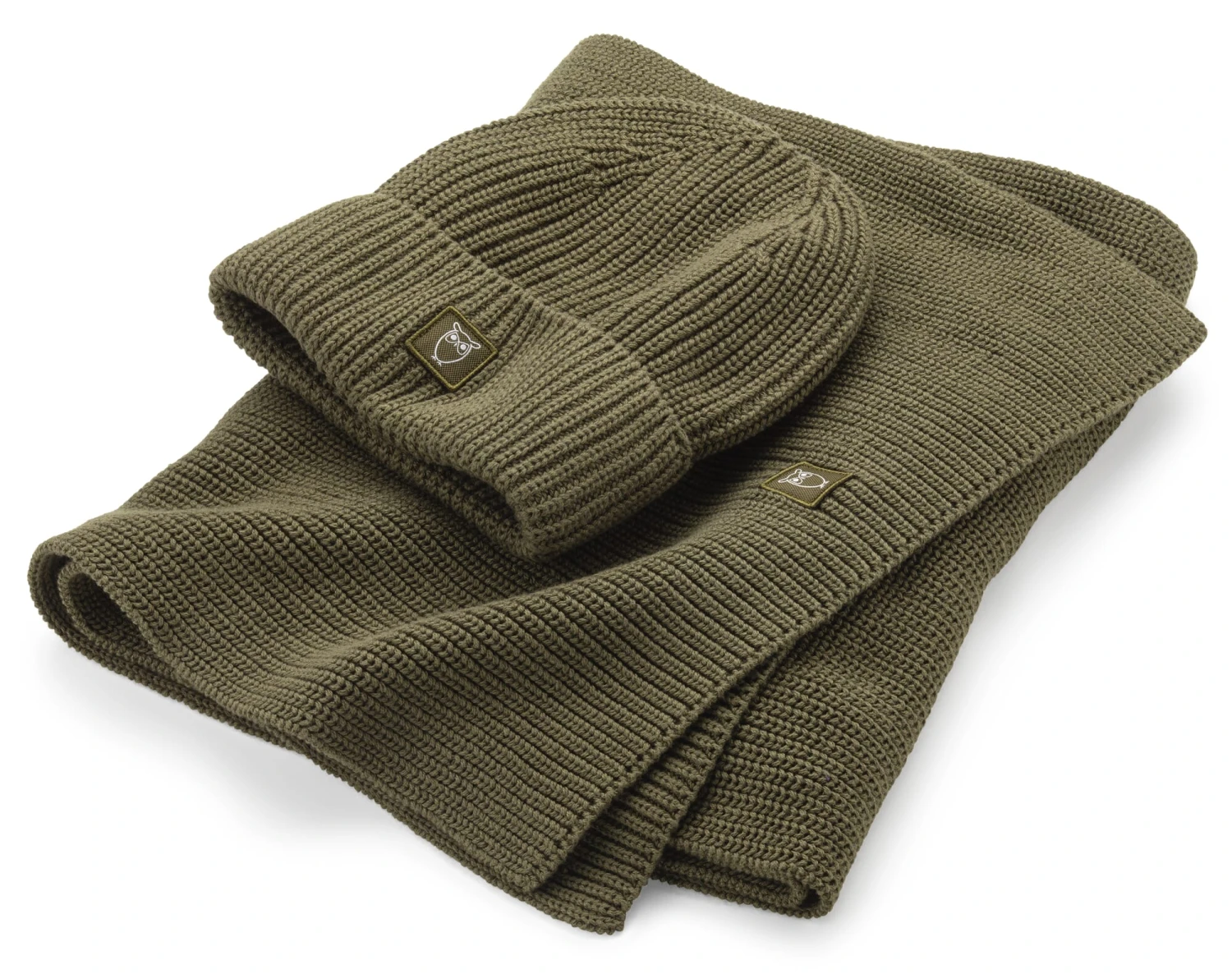 Geribde Muts Voor Heren, Olive 4 Geribde Muts Voor Heren, Olive - Afbeelding 2