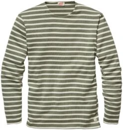 Armor-Lux Gestreept Herenoverhemd, Green-Ecru