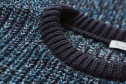 Grof Gebreide Herentrui, Blauw Gemêleerd -Armedangels Winkel grof gebreide herentrui 2