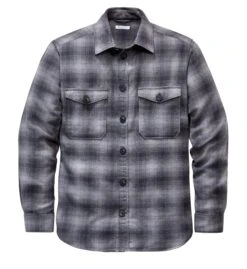 Heren Flanellen Overhemd Plaid, Grijs