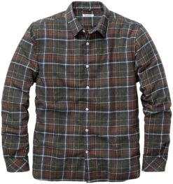 Heren Flanellen Overhemd Plaid, Groen-Rood