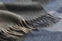 Heren Franje Sjaal Met Patroon, Blauw -Armedangels Winkel heren franje sjaal patroon blauw 1