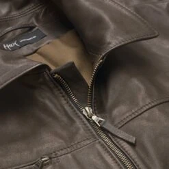 Heren Jas Van Koeienhuid, Donkerbruin -Armedangels Winkel heren jas koeienhuid 12