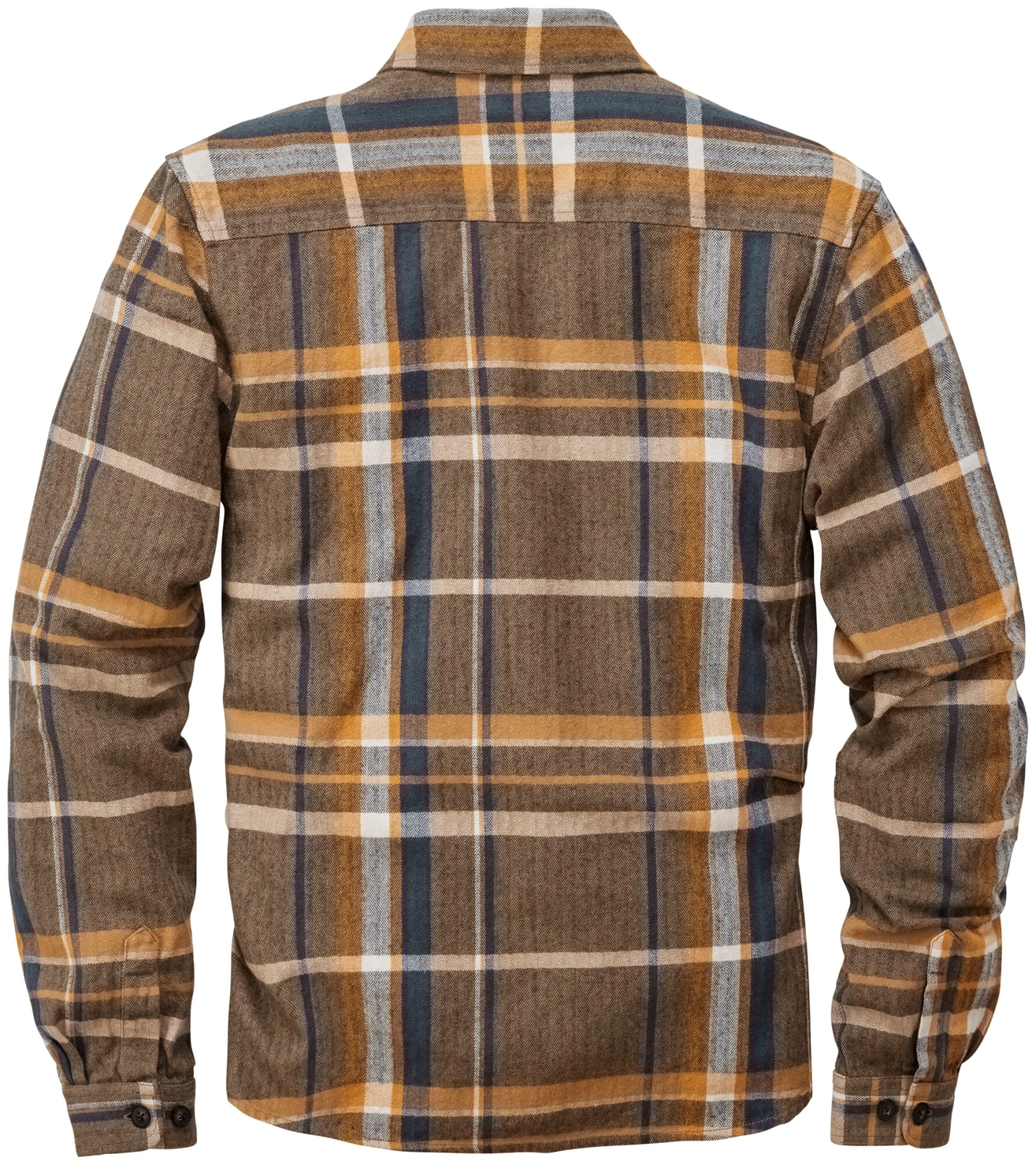 Heren Jasje Met Geruit Overhemd, Blauw-Braun 4 Heren Jasje Met Geruit Overhemd, Blauw-Braun - Afbeelding 2