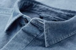 Armedangels Heren Jeans Shirt, Medium Blauw -Armedangels Winkel heren jeans shirt 2