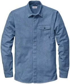 Armedangels Heren Jeans Shirt, Medium Blauw