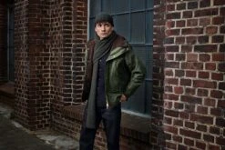 Heren Katoenen Jas Waxed, Donkergroen -Armedangels Winkel heren katoenen jas waxed 5