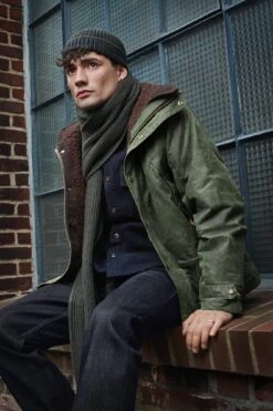 Heren Katoenen Jas Waxed, Donkergroen -Armedangels Winkel heren katoenen jas waxed 6