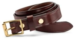 Heren Leren Riem Smal, Donkerbruin