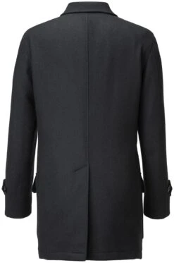 Heren Long Jacket Wol, Zwart-blauw -Armedangels Winkel heren long jacket wol 2