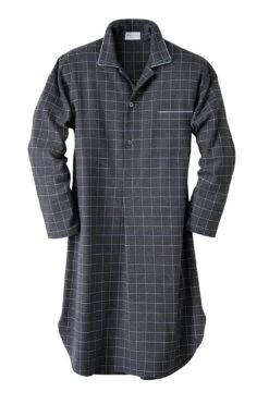 Heren Nachthemd Flanel, Grijsachtig Oranje