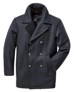 Heren Pea Coat, Donkerblauw -Armedangels Winkel heren pea coat 2