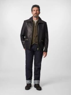 Heren Roadsterjas Paardenleer, Zwartbraun 10 Heren Roadsterjas Paardenleer, Zwartbraun -Armedangels Winkel heren roadsterjas paardenleer 2