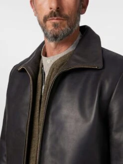 Heren Roadsterjas Paardenleer, Zwartbraun 12 Heren Roadsterjas Paardenleer, Zwartbraun -Armedangels Winkel heren roadsterjas paardenleer 4