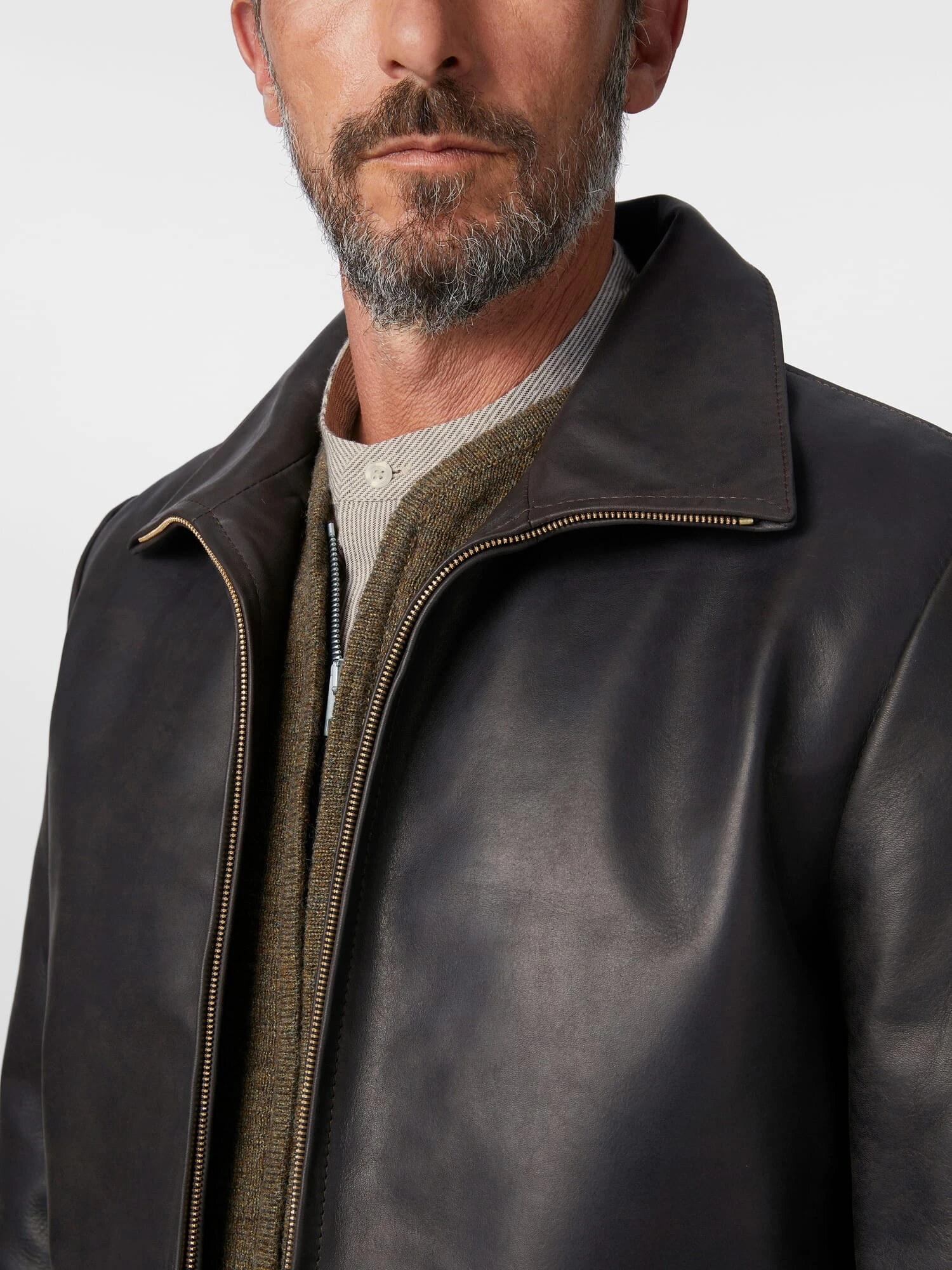 Heren Roadsterjas Paardenleer, Zwartbraun 7 Heren Roadsterjas Paardenleer, Zwartbraun - Afbeelding 5