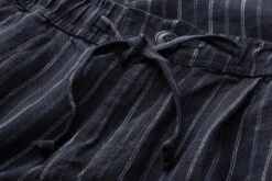 Heren Short Linnen Gestreept, Blauwe Tinten 11 Heren Short Linnen Gestreept, Blauwe Tinten -Armedangels Winkel heren short linnen gestreept 4