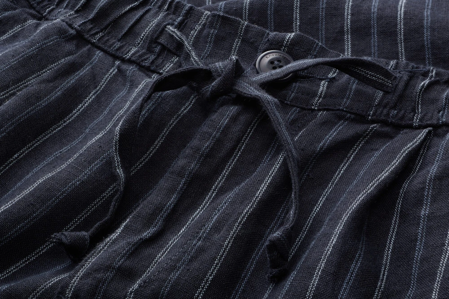 Heren Short Linnen Gestreept, Blauwe Tinten 7 Heren Short Linnen Gestreept, Blauwe Tinten - Afbeelding 5