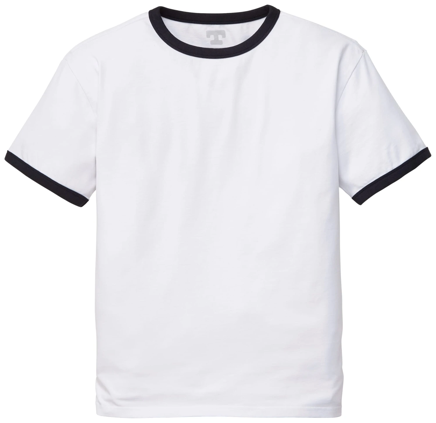 Heren T-shirt Katoen, Wit-Blauw 3 Heren T-shirt Katoen, Wit-Blauw