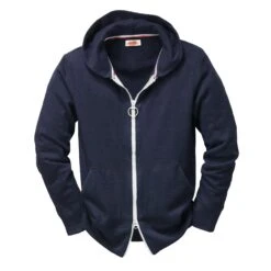 Armor-Lux Heren Terry Hooded Jacket, Blauw