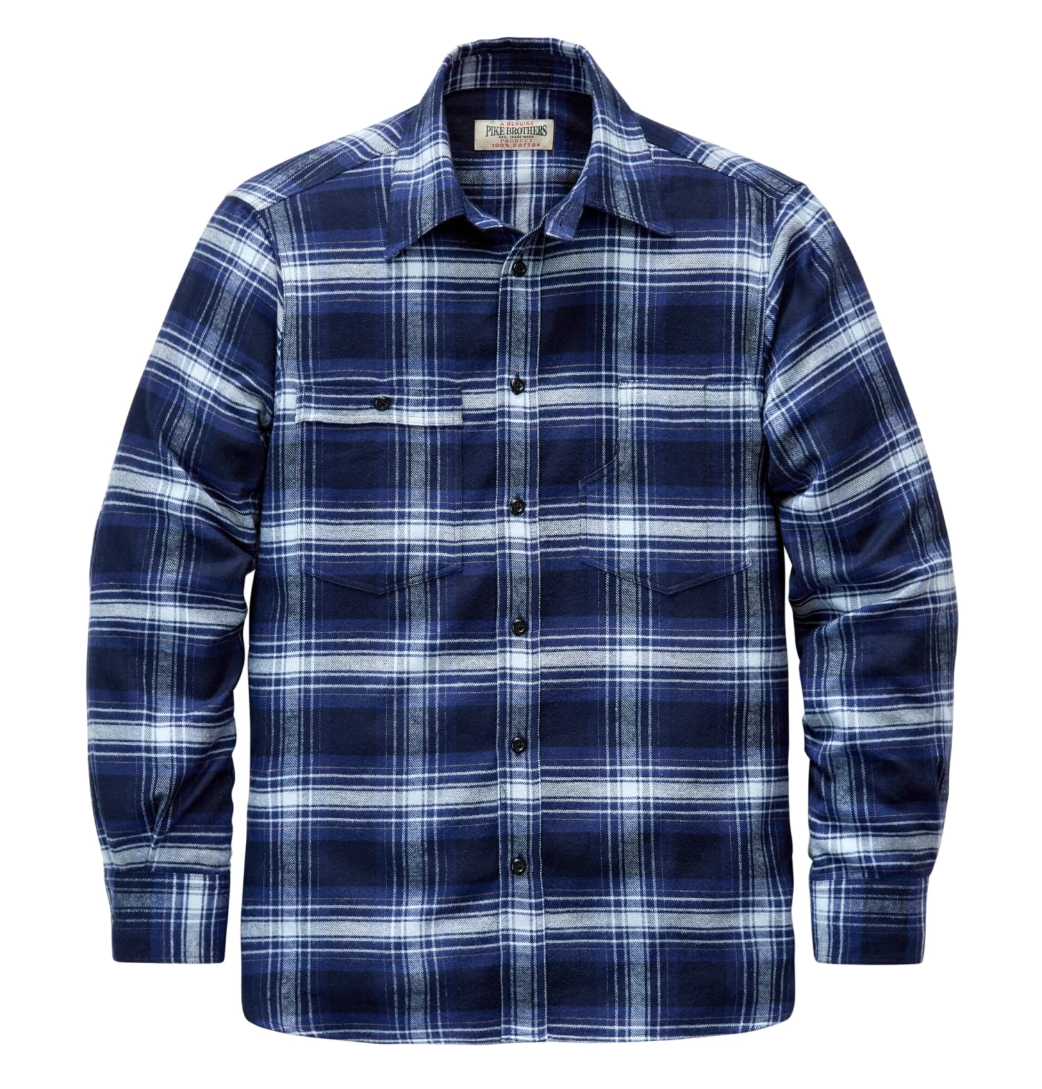 Herenflanellen Overhemd 1937 Plaid, Blauw 3 Herenflanellen Overhemd 1937 Plaid, Blauw
