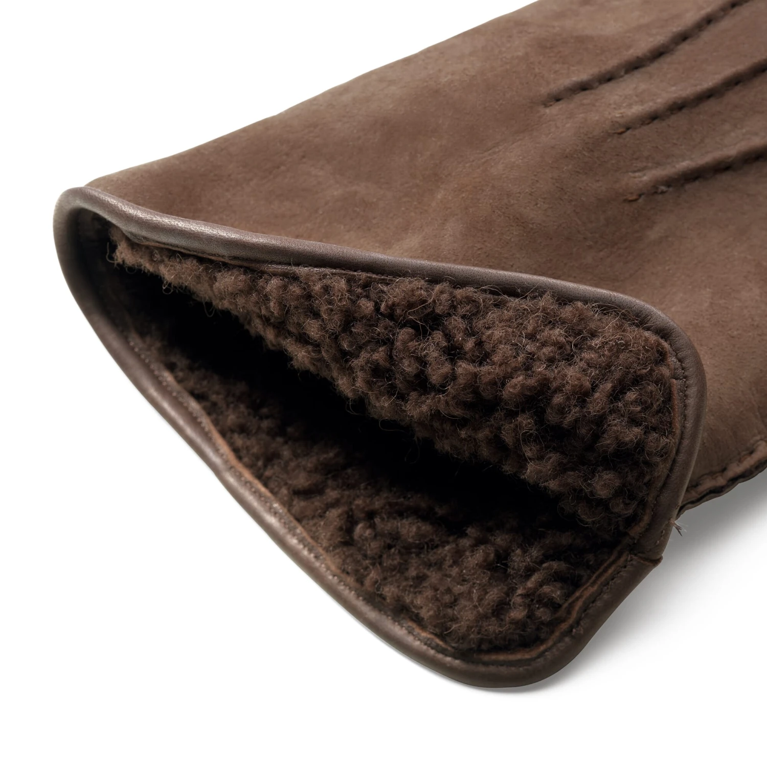 Herenhandschoen Curley Lamsvel, Donkerbruin 4 Herenhandschoen Curley Lamsvel, Donkerbruin - Afbeelding 2