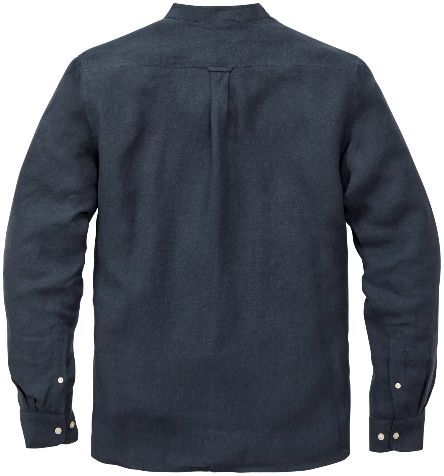 Herenhemd Met Opstaande Kraag, Donkerblauw 4 Herenhemd Met Opstaande Kraag, Donkerblauw - Afbeelding 2