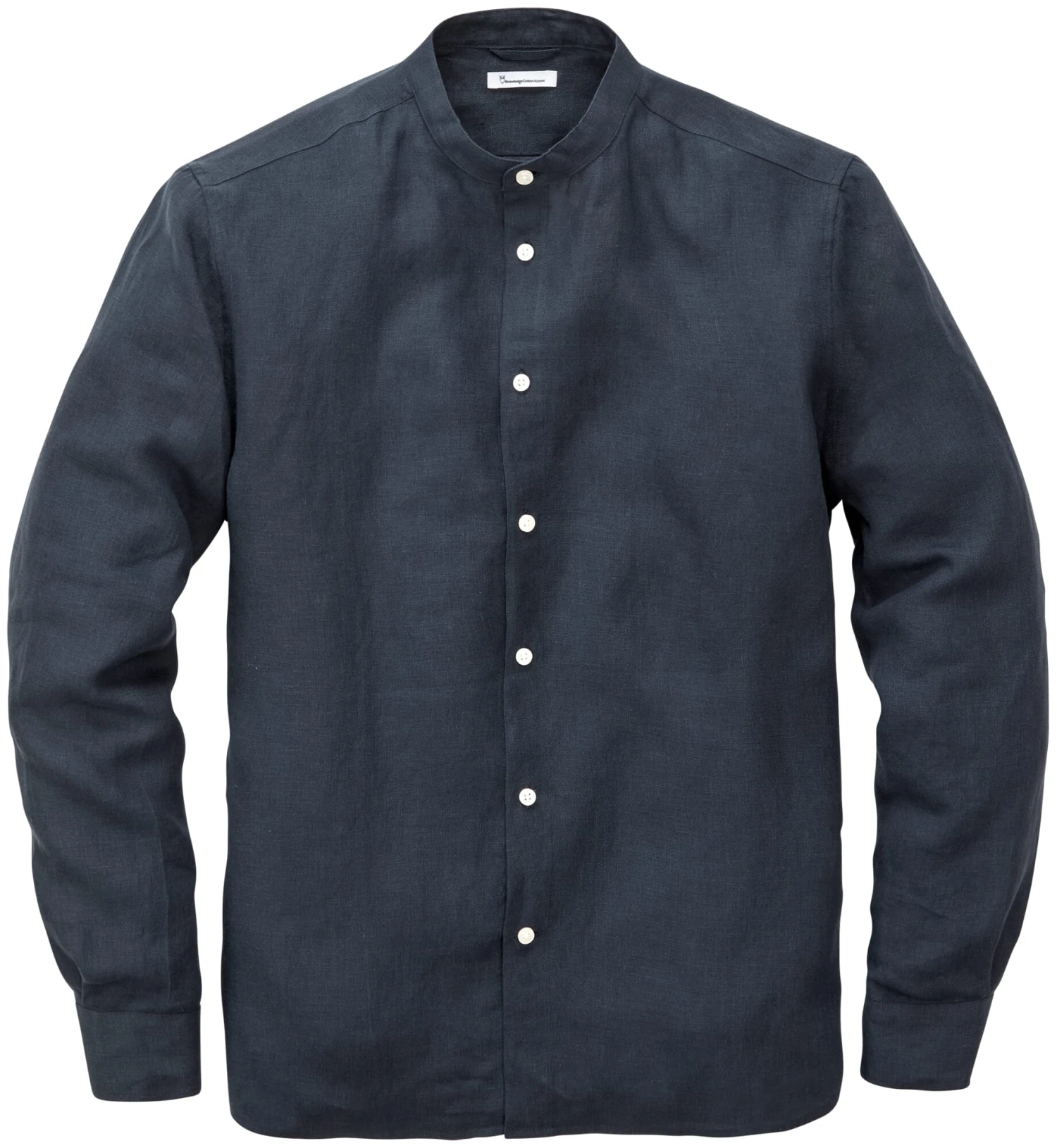 Herenhemd Met Opstaande Kraag, Donkerblauw 3 Herenhemd Met Opstaande Kraag, Donkerblauw