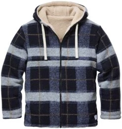 Herenjas Gebreid Teddy Geruit, Blauw