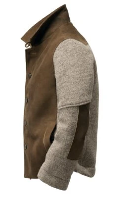 Herenjas Hertenleer En Gewalkte Wol, Bruin 11 Herenjas Hertenleer En Gewalkte Wol, Bruin -Armedangels Winkel herenjas hertenleer gewalkte wol 2