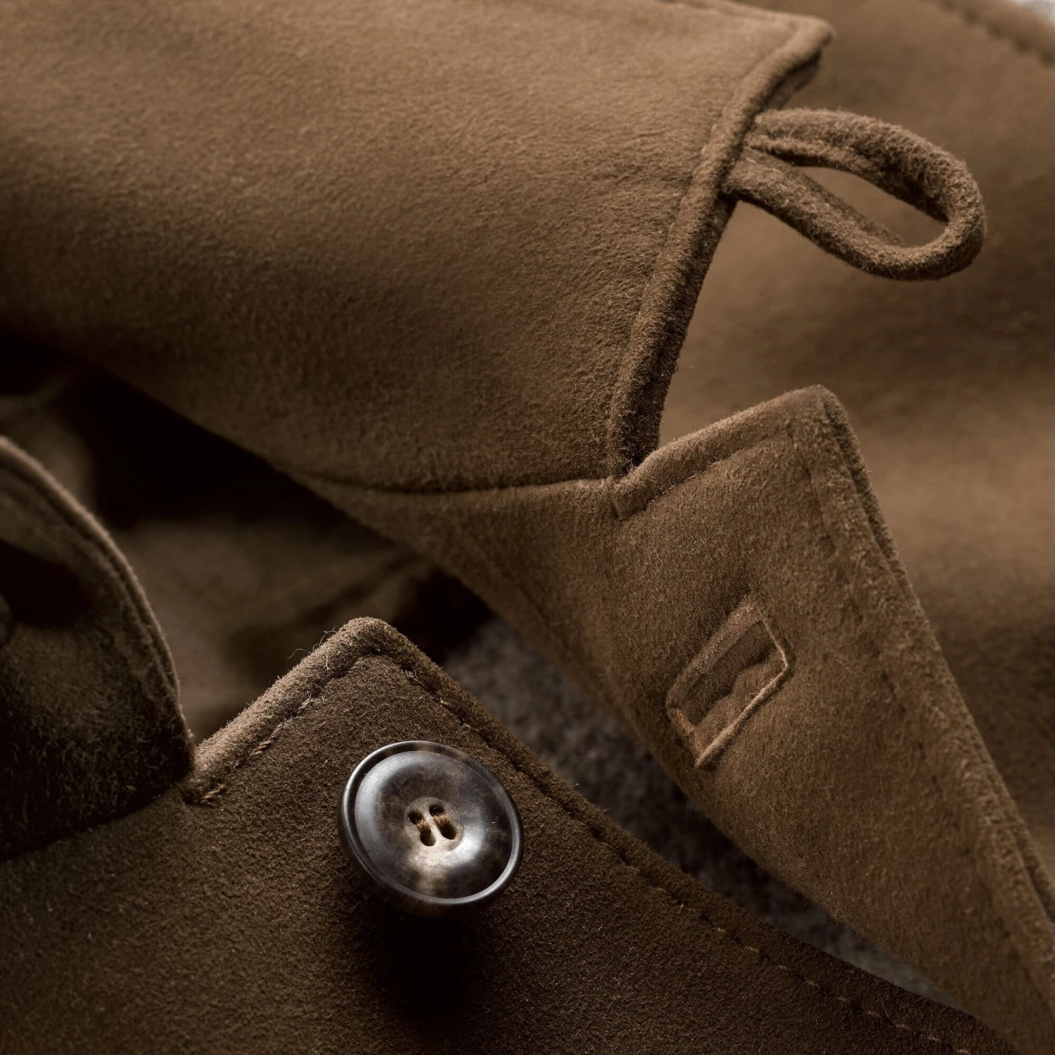 Herenjas Hertenleer En Gewalkte Wol, Bruin 8 Herenjas Hertenleer En Gewalkte Wol, Bruin - Afbeelding 6