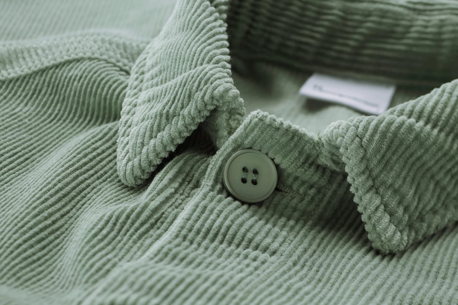 Herenoverhemd Corduroy, Lichtgroen 5 Herenoverhemd Corduroy, Lichtgroen - Afbeelding 3