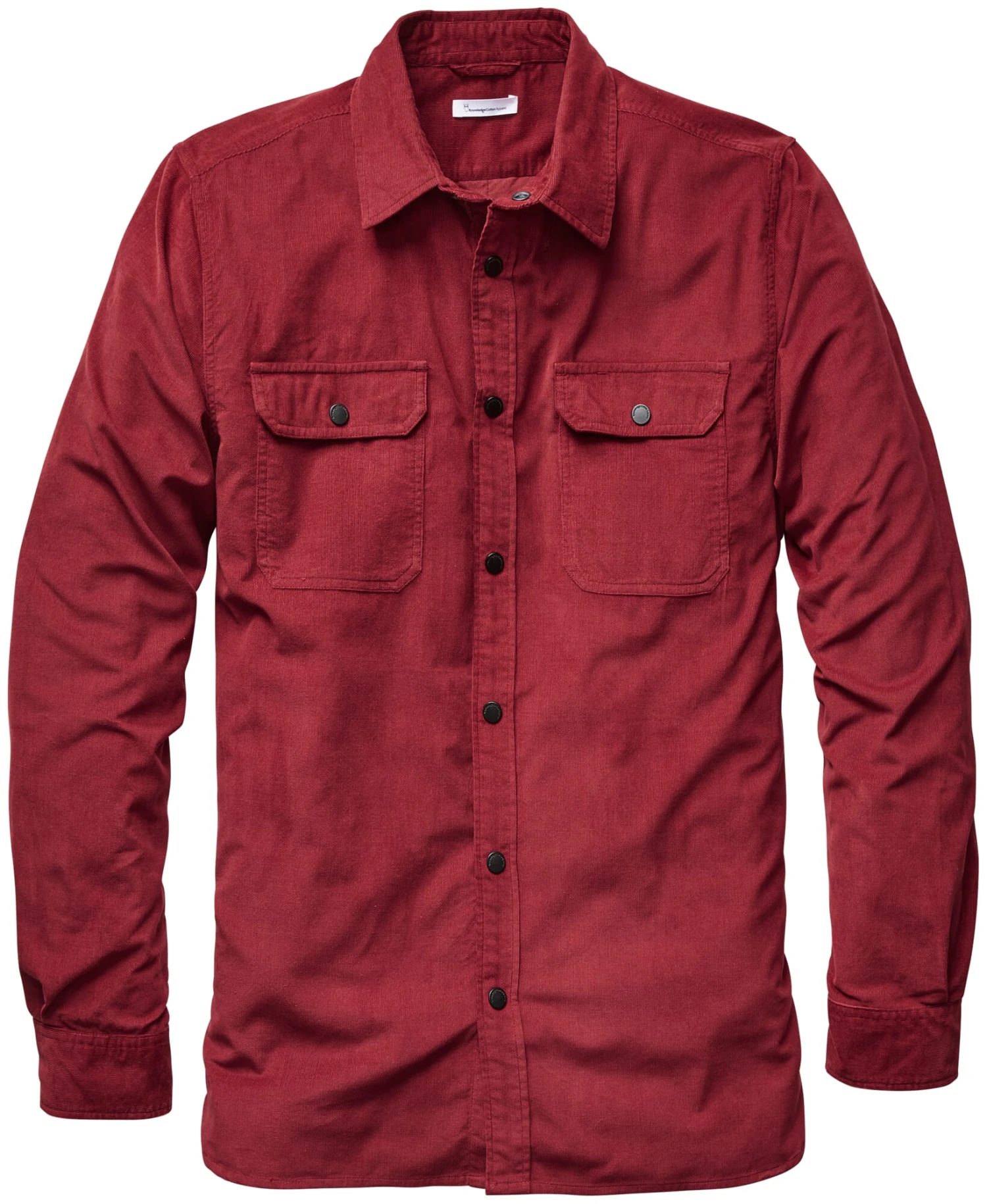 Herenoverhemd Fijn Corduroy, Donkerrood 3 Herenoverhemd Fijn Corduroy, Donkerrood