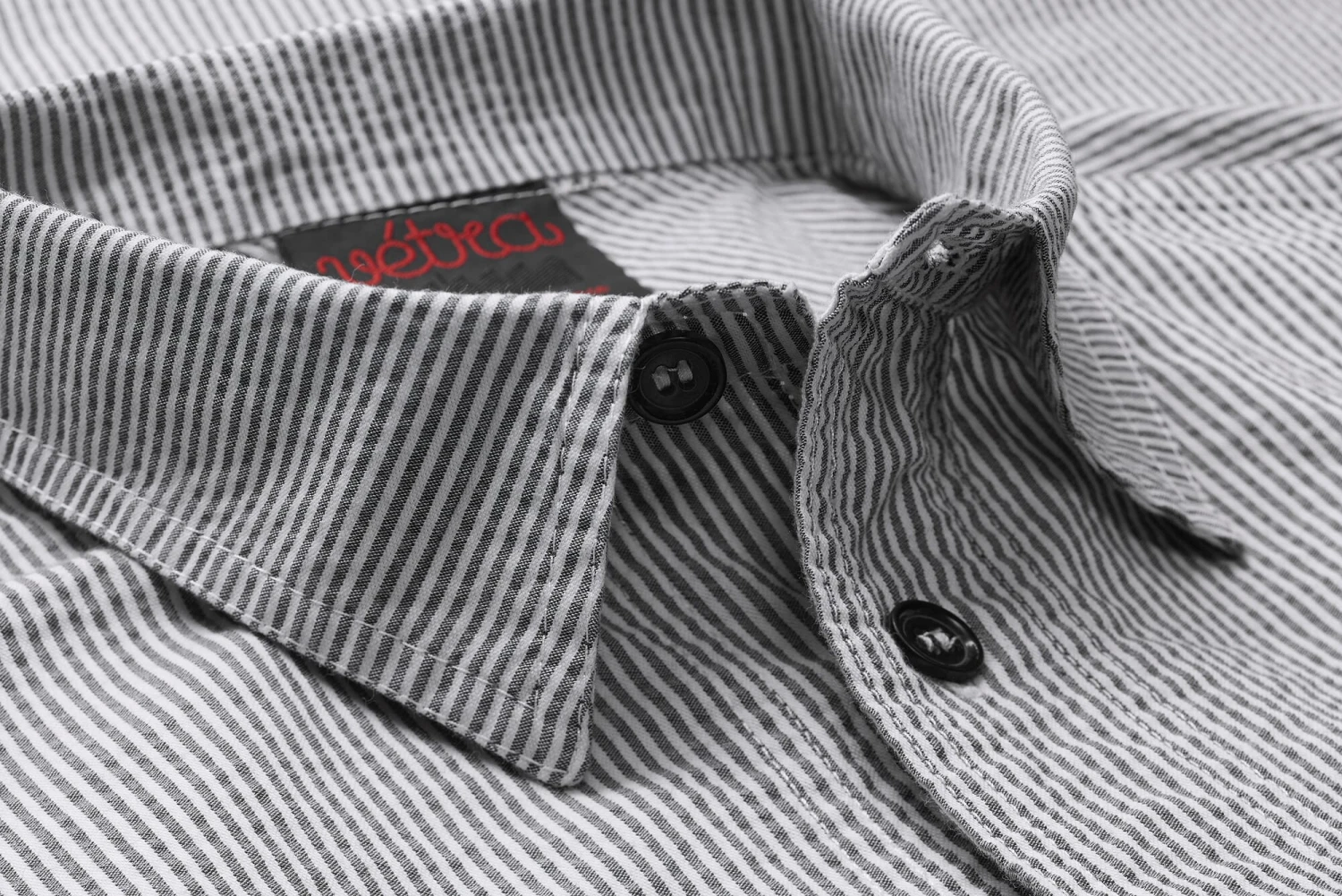 Herenoverhemd Gestreept, Wit-grijs 5 Herenoverhemd Gestreept, Wit-grijs - Afbeelding 3