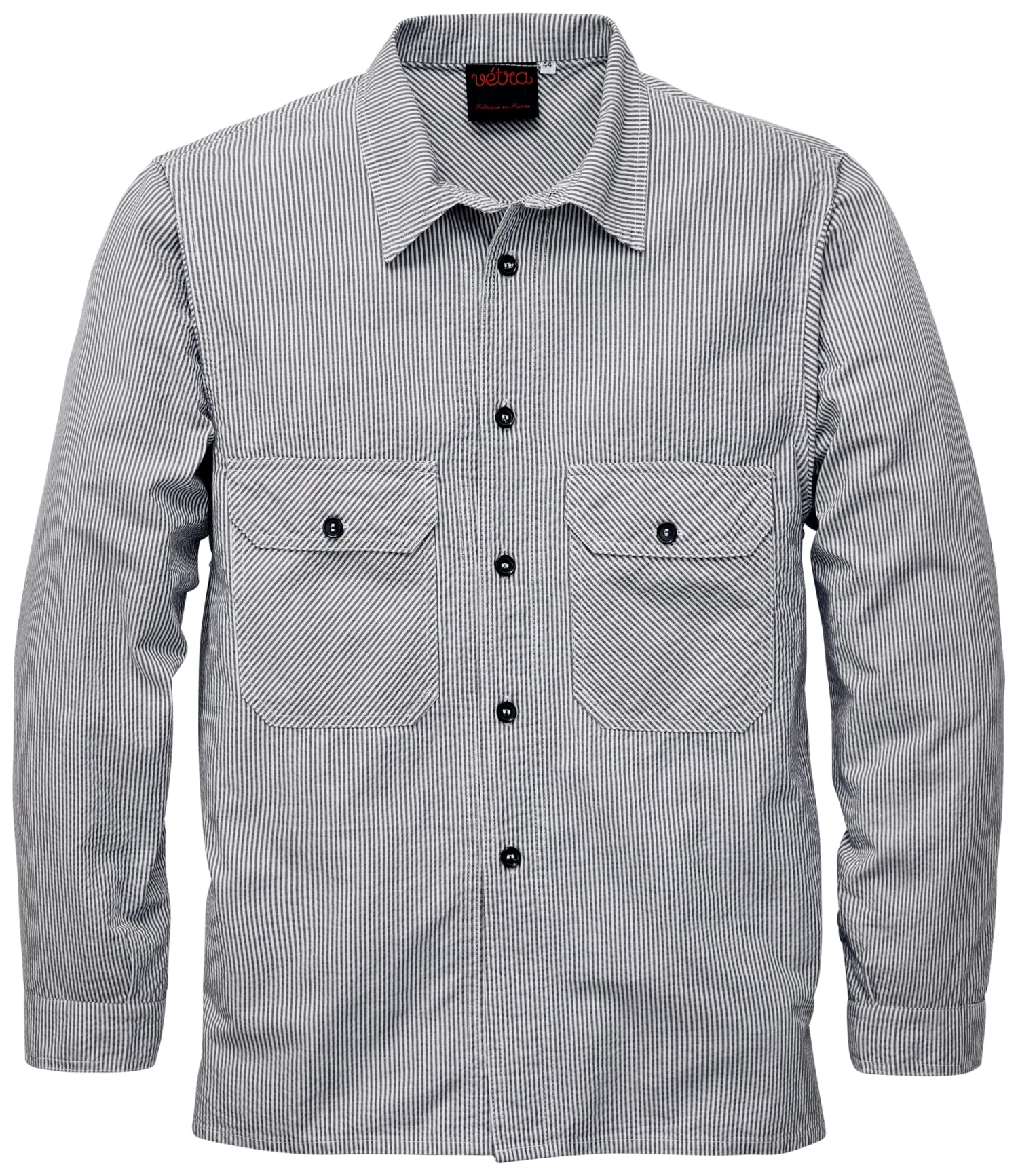 Herenoverhemd Gestreept, Wit-grijs 3 Herenoverhemd Gestreept, Wit-grijs