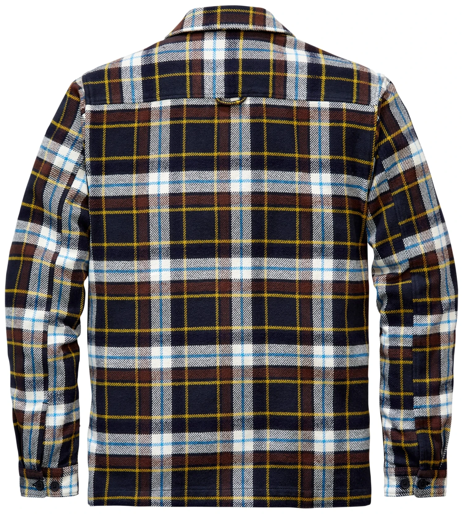 Herenoverhemd Jasje Flanel, Blauw-Braun 4 Herenoverhemd Jasje Flanel, Blauw-Braun - Afbeelding 2