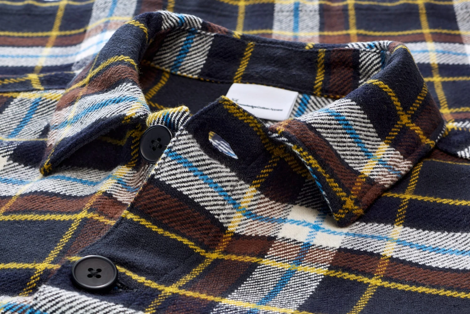 Herenoverhemd Jasje Flanel, Blauw-Braun 5 Herenoverhemd Jasje Flanel, Blauw-Braun - Afbeelding 3