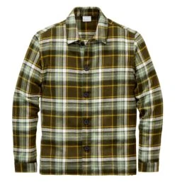 Herenoverhemd Jasje Flanel, Groen-Braun