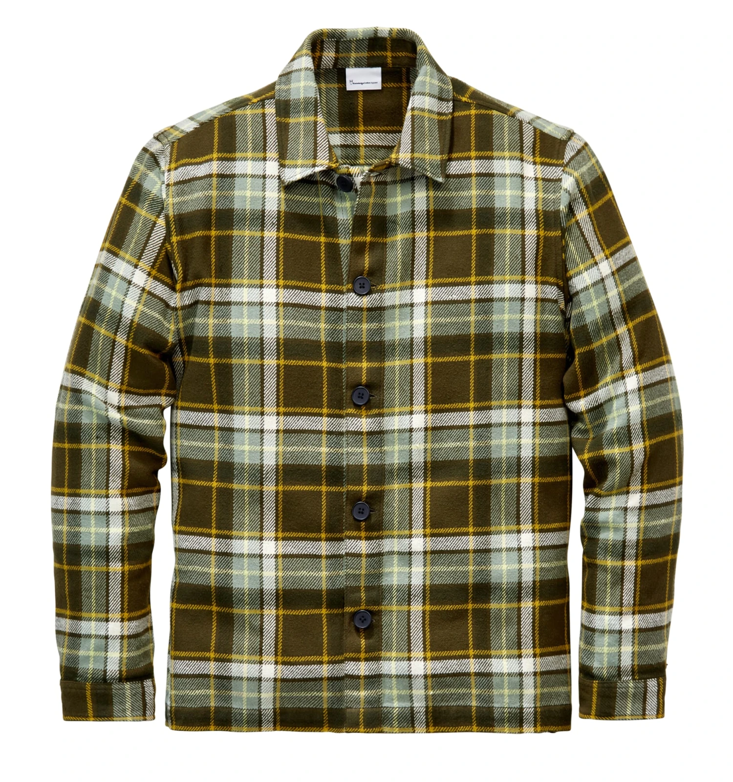 Herenoverhemd Jasje Flanel, Groen-Braun 3 Herenoverhemd Jasje Flanel, Groen-Braun