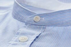 Herenoverhemd Met Opstaande Kraag, Blauw-Wit -Armedangels Winkel herenoverhemd opstaande kraag 5