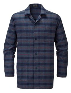 Herenpyjama Van Flanel, Blauw-rood