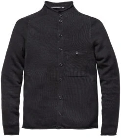 Herenvest Met Knoopsluiting, Zwart-blauw