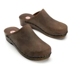 Houten Schoen Nubuck, Donkerbruin -Armedangels Winkel houten schoen nubuck 2