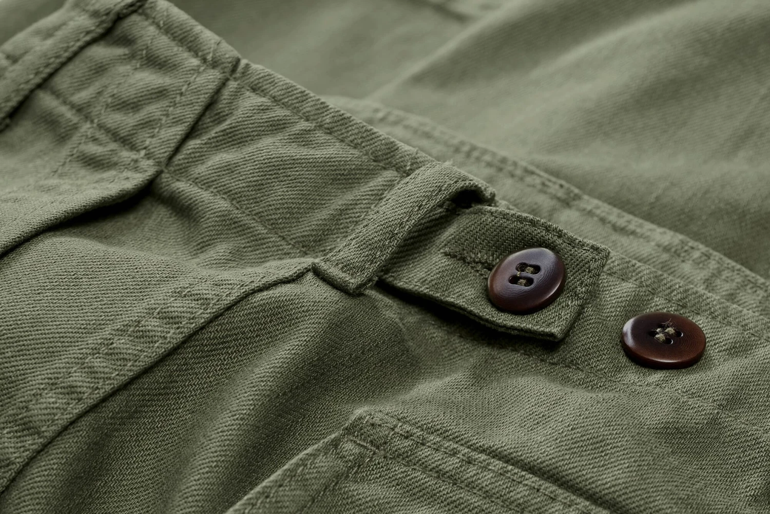 Katoenen Herenshort 1962, Olive 5 Katoenen Herenshort 1962, Olive - Afbeelding 3