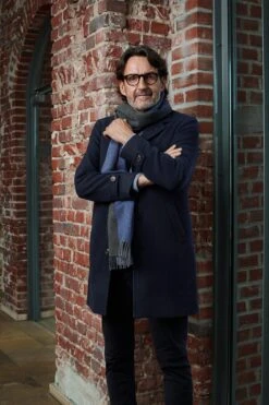 Korte Herenjas Van Scheerwol, Donkerblauw -Armedangels Winkel korte herenjas scheerwol 5