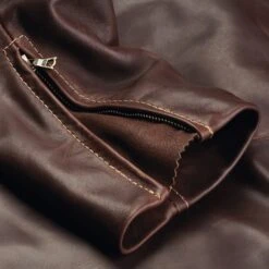 Leren Jasje Met Opstaande Kraag, Donkerbruin -Armedangels Winkel leren jasje opstaande kraag 2