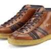 Leren Sportschoen Trainer, Cognac Blauw -Armedangels Winkel leren sportschoen trainer 3