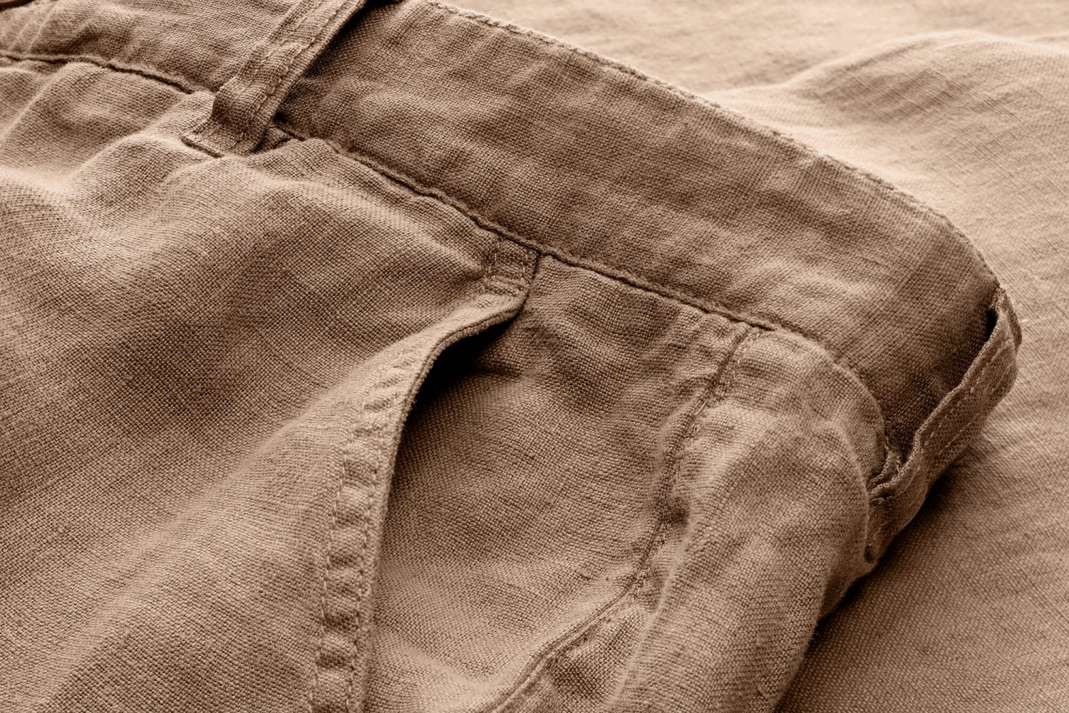 Linnen Herenbroek, Medium Bruin 5 Linnen Herenbroek, Medium Bruin - Afbeelding 3